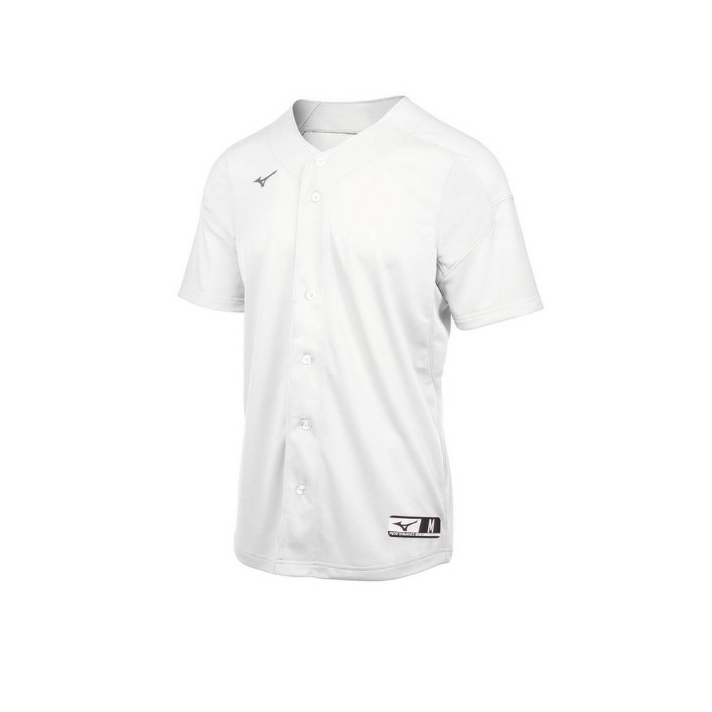 Maglia Mizuno Baseball Aerolite Full Button Uomo - Bianche - 59618-ZCSH